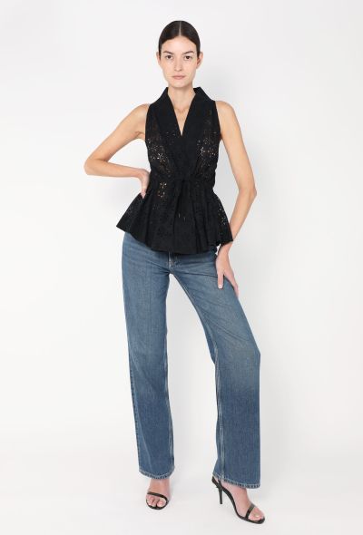 Alaïa Broderie Anglaise Peplum Top - 2 Alaïa Broderie Anglaise Peplum Top - 2