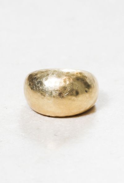                             18k Yellow Gold Textured Ring - 1