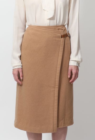                             Vintage Camel Wrap Skirt - 2