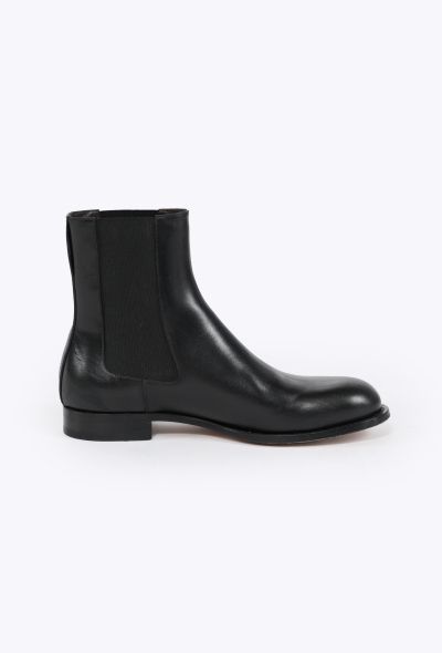 The Row 2024 Black Leather Chelsea Boots - 1