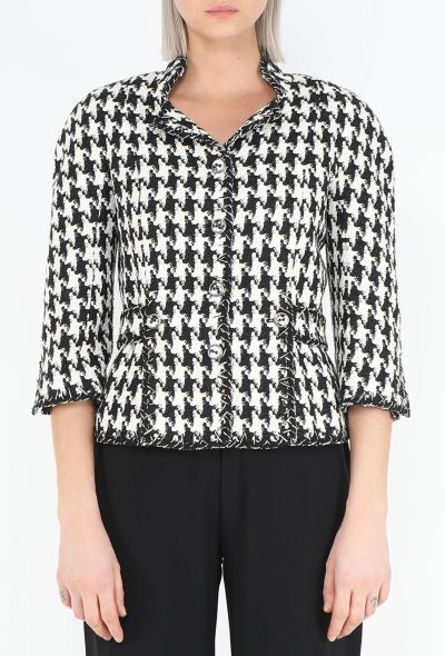 Chanel 2008 Houndstooth Tweed Jacket - 1