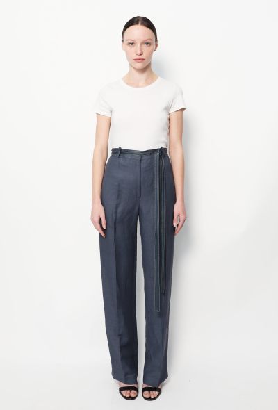                                         2018 Belted Linen Trousers-1