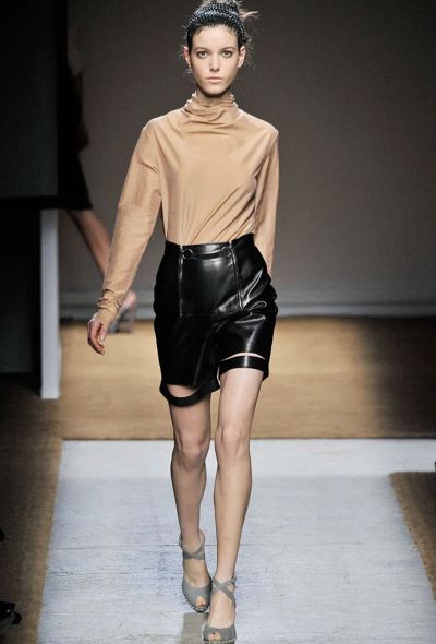 Saint Laurent S/S 2010 Leather Zip Mini Shorts - 2