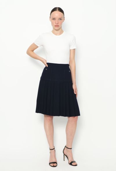 Chanel '90s Pleated Crêpe 'CC' Skirt - 1