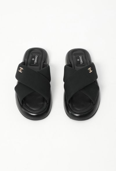 Chanel 2023 Satin Crossover Slides - 1 Chanel 2023 Satin Crossover Slides - 1