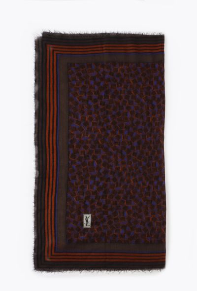 Saint Laurent Late '70s Frayed Graphic Scarf - 2 Saint Laurent Late '70s Frayed Graphic Scarf - 2