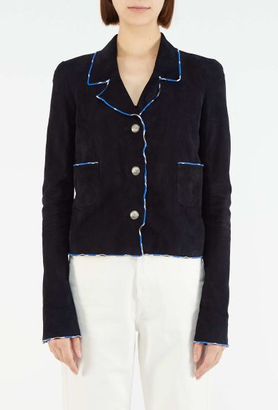 Chanel 2005 Suede Piped Trim Blazer - 2