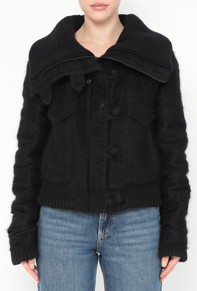 Balenciaga Iconic F/W 2002 Mohair Aviator Jacket - 1 Balenciaga Iconic F/W 2002 Mohair Aviator Jacket - 1