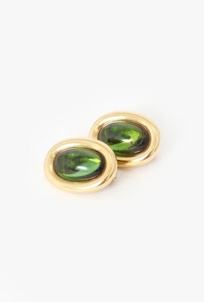 Vintage Fine Jewelry Poiray 18K Yellow Gold & Peridot Clip Earrings - 2 Vintage Fine Jewelry Poiray 18K Yellow Gold & Peridot Clip Earrings - 2
