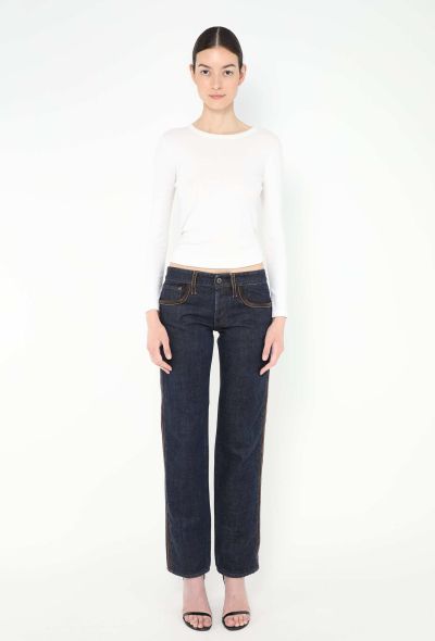 Miu Miu S/S 2024 Suede Trim Jeans - 1 Miu Miu S/S 2024 Suede Trim Jeans - 1