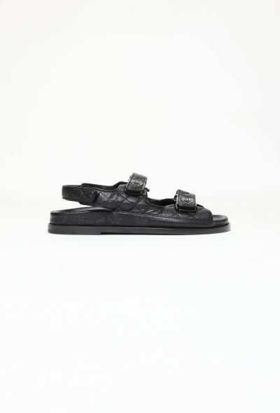                                         'CC' Quilted Leather 'Dad' Sandals -1