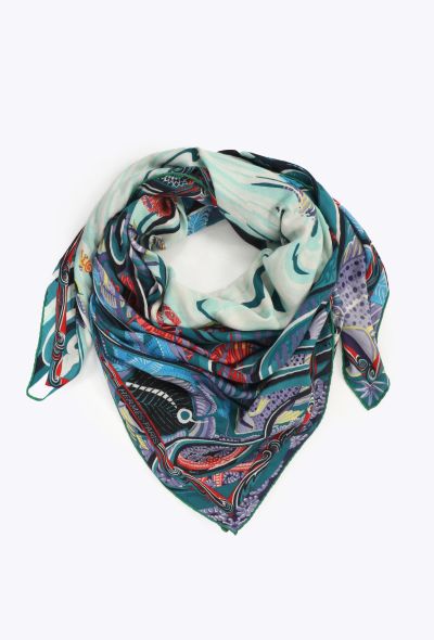 Hermès 'De la Mer au Ciel' 140cm Cashmere Shawl - 2
