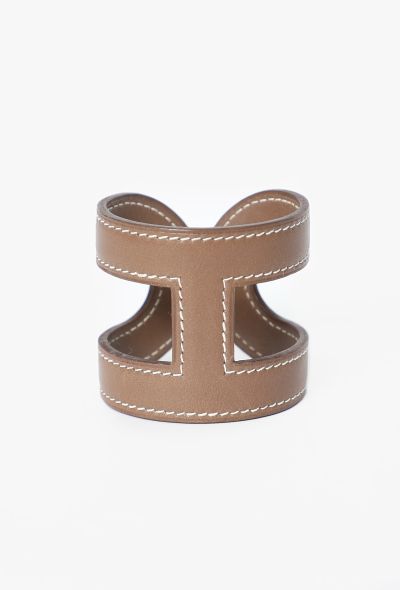 Hermès Taupe Box Leather 'Ano' Cuff, 2008 - 1