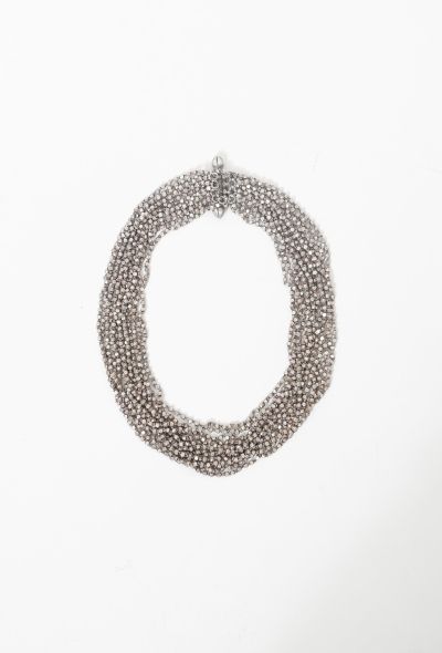                                         Silver Beaded Necklace -1