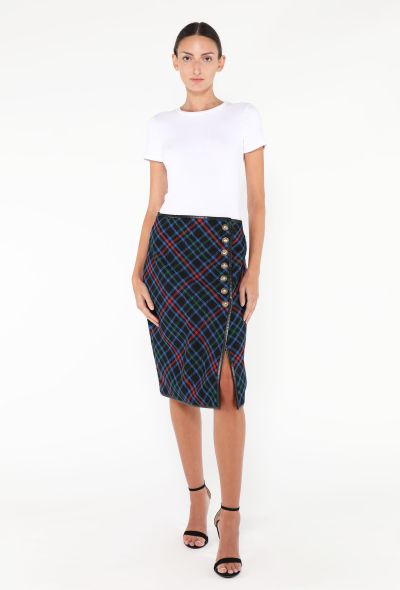Saint Laurent F/W 2020 Plaid Wrap Skirt - 1