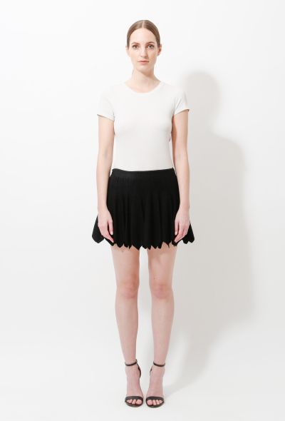                                         Perforated Knit Pleated Skirt -2