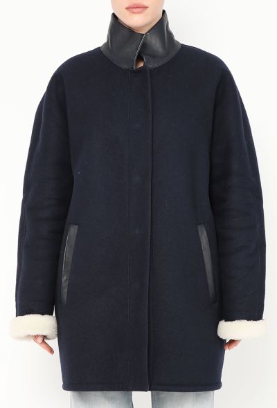 Balenciaga 2013 Shearling-Lined Trim Coat - 2 Balenciaga 2013 Shearling-Lined Trim Coat - 2