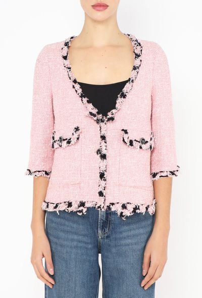Chanel S/S 2007 Tweed Frayed Trim Jacket - 1