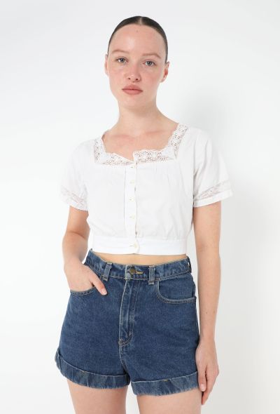 Antique Lace Trim Cotton Top - 1 Antique Lace Trim Cotton Top - 1