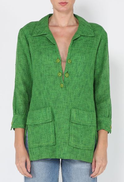 Saint Laurent Haute Couture Tweed Safari Top, 1960s - 2