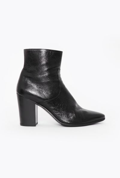 Saint Laurent 2015 Grained Leather Ankle Boots - 1 Saint Laurent 2015 Grained Leather Ankle Boots - 1