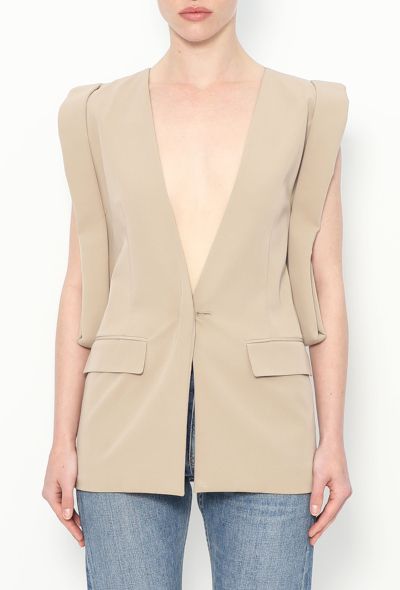 Maison Margiela Plunging Crêpe Blazer - 1 Maison Margiela Plunging Crêpe Blazer - 1