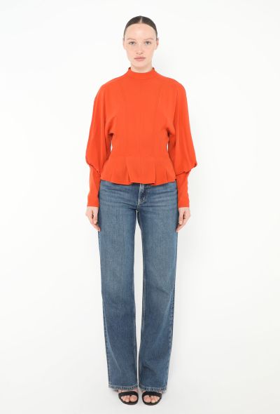 Céline Peplum Silk Blouse - 2