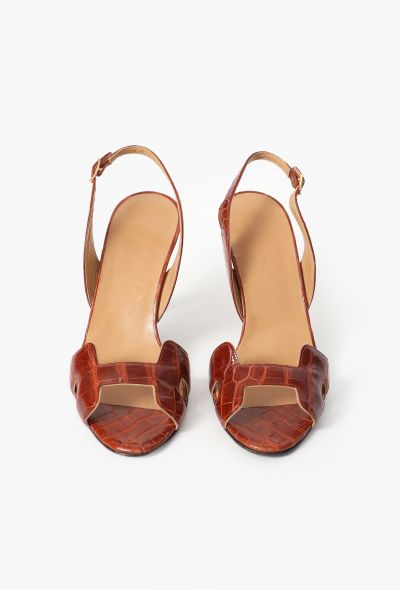 Hermès Vintage Alligator Slingback Sandals - 2