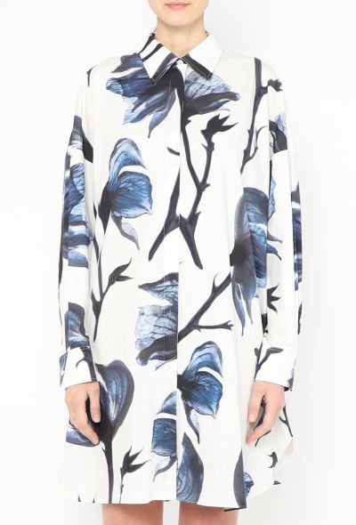 Alexander McQueen 2022 Floral Print Poplin Dress - 2 Alexander McQueen 2022 Floral Print Poplin Dress - 2