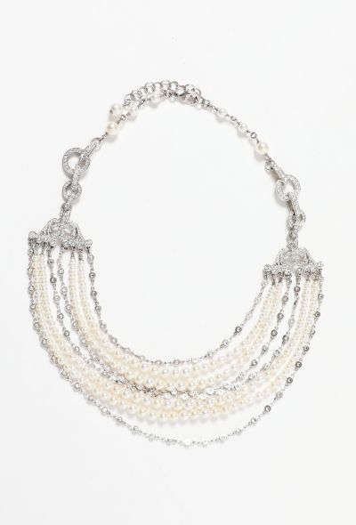                             2020 Pearl Strand Embellished 'CC' Necklace - 1