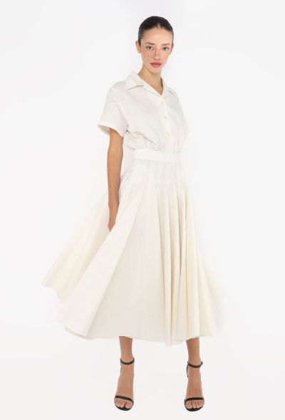 Dior 2021 Pinstripe Flared Silk Dress - 1