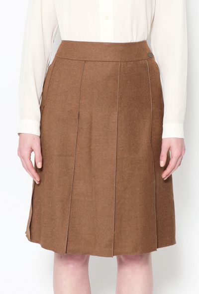 Chanel Vintage Pleated Wool Skirt - 2