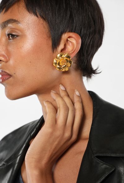 Chanel Camélia Clip Earrings, 1990s - 2