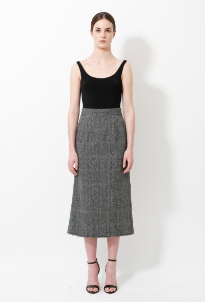                             2017 Chevron Tweed Skirt - 1