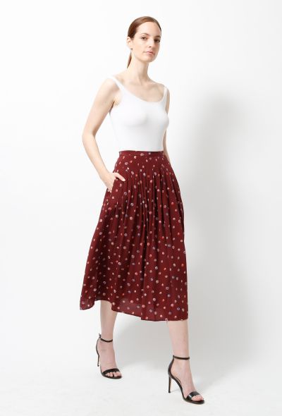                             Vintage Print Pleated Skirt - 2
