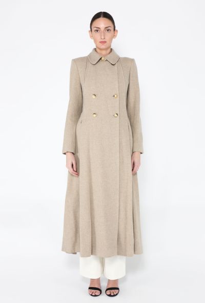 Hermès '70s Fluted Wool Overcoat - 2