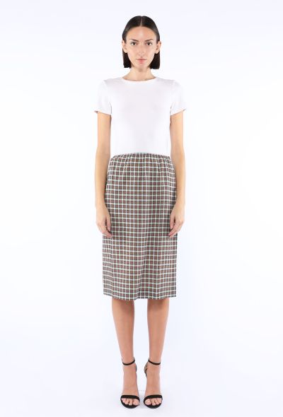 Prada Checked Stretch Georgette Skirt, 2025 - 2