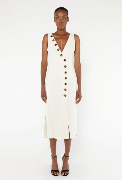 Khaite Crêpe Plunge V-Neck Dress - 1