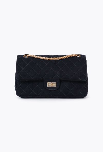 Chanel Navy Jersey 2.55 Medium Flap Bag - 1 Chanel Navy Jersey 2.55 Medium Flap Bag - 1