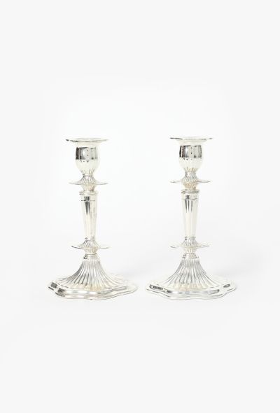 Dior 1970s Set of 2 Silver Candle Sticks - 1