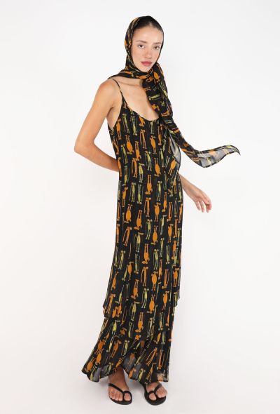Printed Camisole Maxi Dress, 1970s - 1