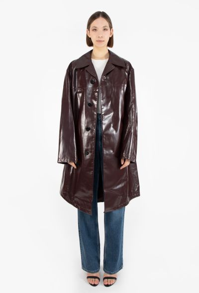 Jil Sander S/S 2025 Patent Calfskin Duster Coat - 1