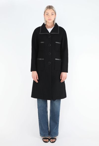 Chanel 2014 Cashmere Leather Trim Coat - 1