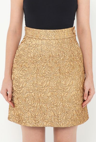 Saint Laurent 1992 Floral Brocade Skirt - 2 Saint Laurent 1992 Floral Brocade Skirt - 2