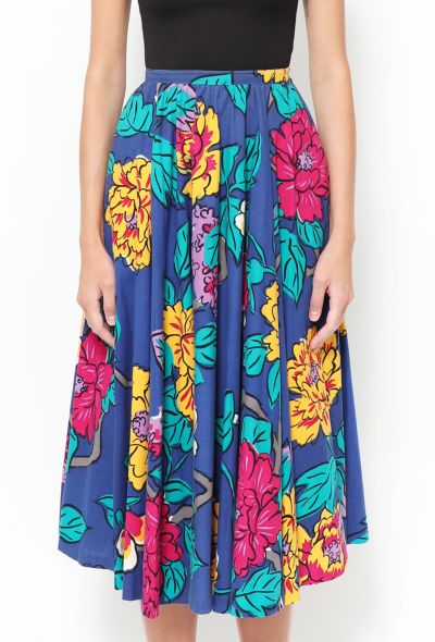                             Perry Ellis '80s Floral Cotton Skirt - 2