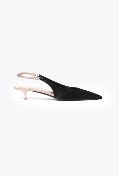 Saint Laurent 2024 Cherish Satin Slingbacks - 1