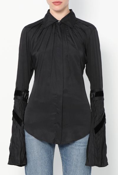Gucci F/W 2004 Velvet Trim Silk Top - 1 Gucci F/W 2004 Velvet Trim Silk Top - 1