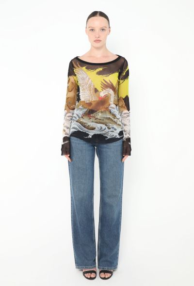 Jean Paul Gaultier 1999 Soleil Mesh Eagle Print Top - 2 Jean Paul Gaultier 1999 Soleil Mesh Eagle Print Top - 2