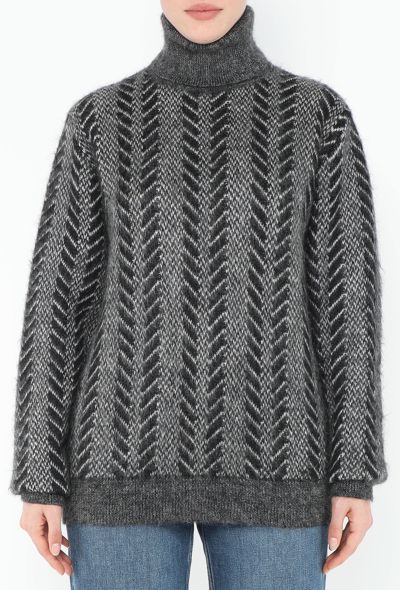 Saint Laurent 2017 Chevron Mohair Sweater - 2