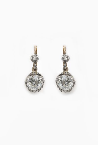 Vintage Fine Jewelry Belle Époque 2.45 Carats Diamond Dormeuses - 1 Vintage Fine Jewelry Belle Époque 2.45 Carats Diamond Dormeuses - 1